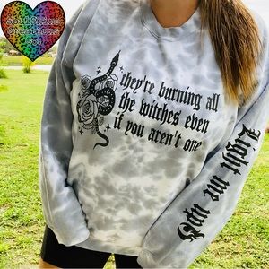 They’re burning all the witches Tie Dye Sweater